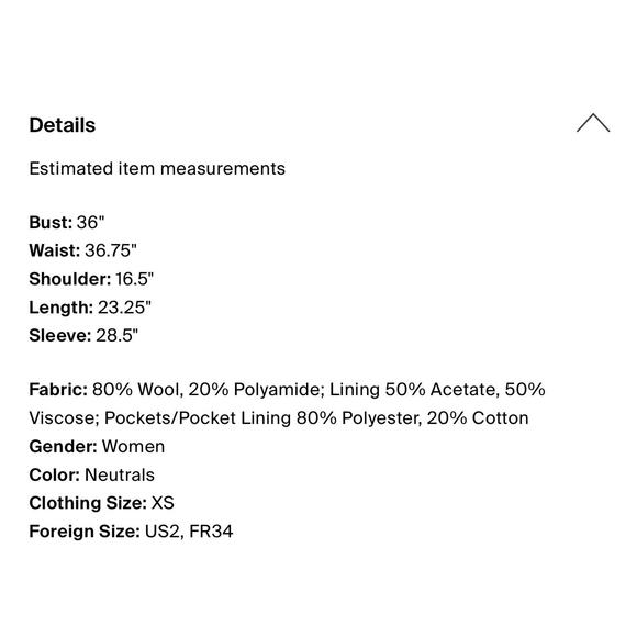 Sezane Hampton Coat Faux Fur Collar Peacoat Pink Beige US 2 XS - Picture 4 of 4